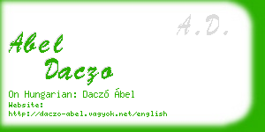 abel daczo business card
